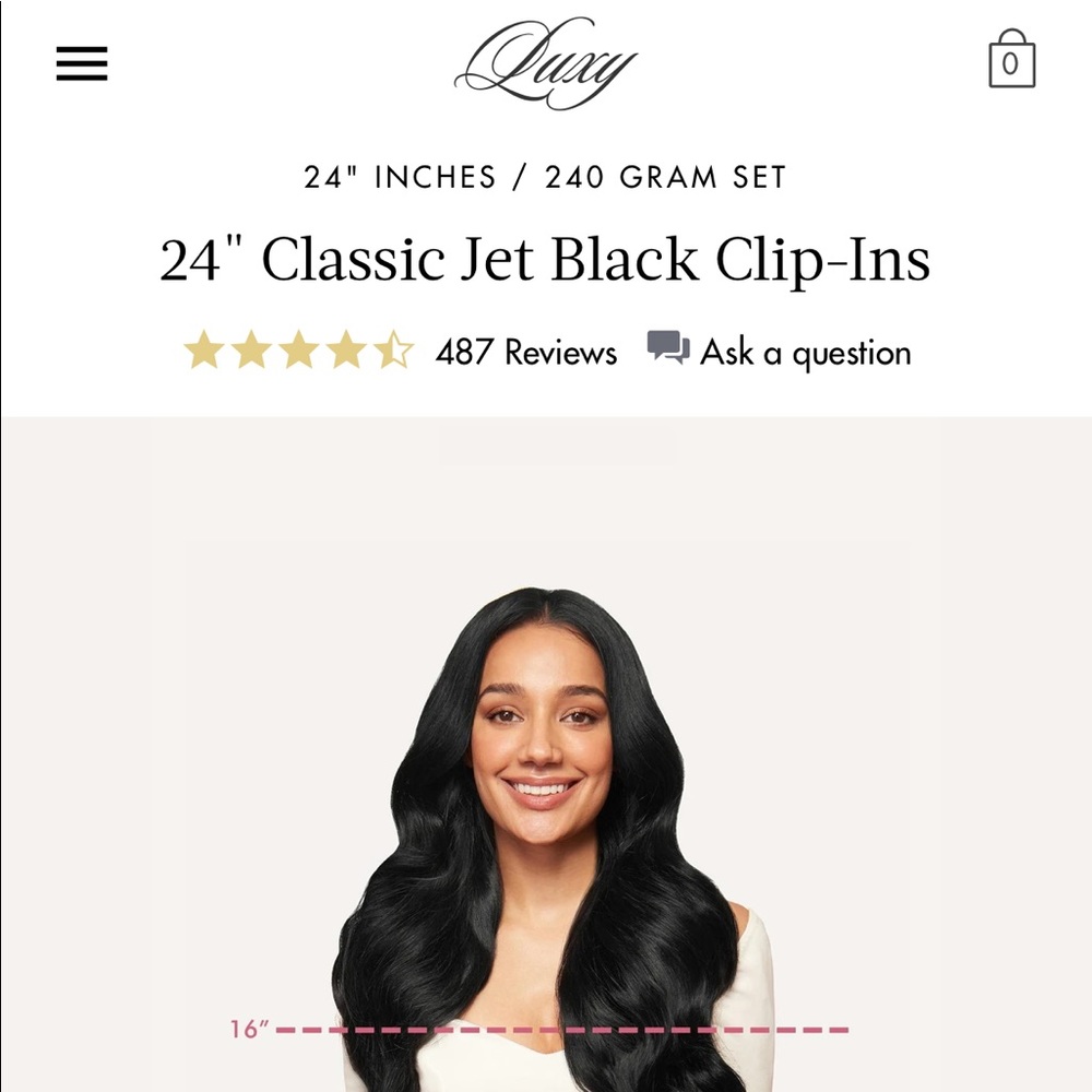 Luxy 24” Black hair extensions